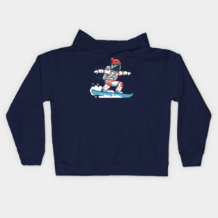 Cute Snowboarding Astronaut Kids Hoodie