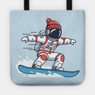 Cute Snowboarding Astronaut Tote