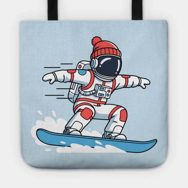 Cute Snowboarding Astronaut Tote by enrynz