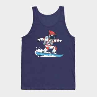 Cute Snowboarding Astronaut Tank Top