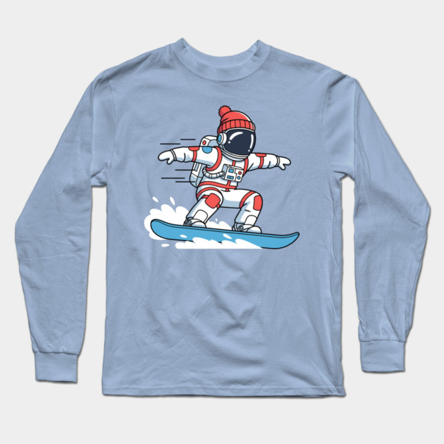 Cute Snowboarding Astronaut Long Sleeve T-Shirt by enrynz