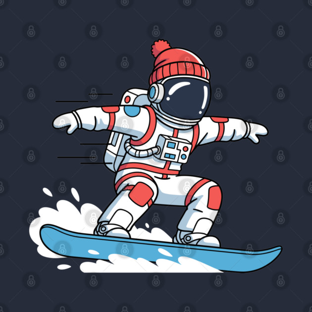 Cute Snowboarding Astronaut by enrynz