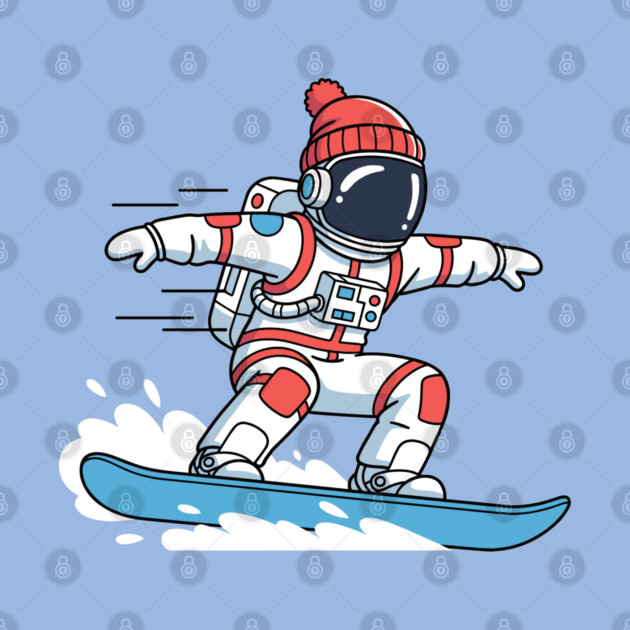Cute Snowboarding Astronaut by enrynz