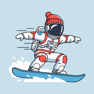 Cute Snowboarding Astronaut T-Shirt