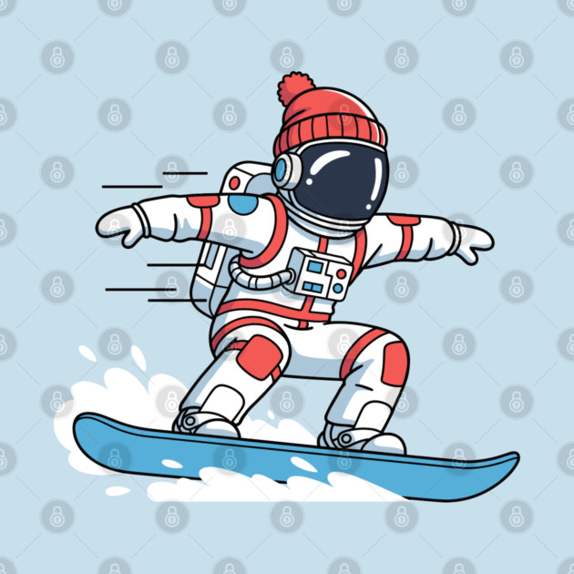 Cute Snowboarding Astronaut by enrynz