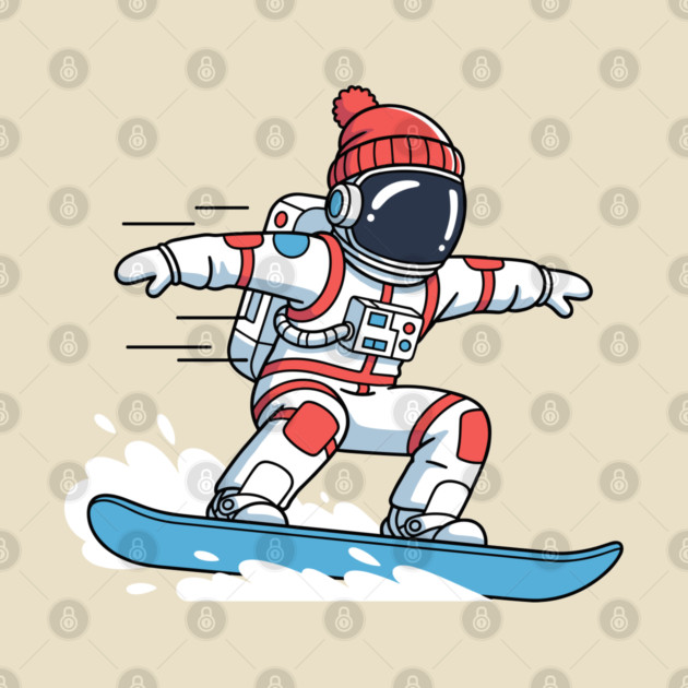 Cute Snowboarding Astronaut by enrynz