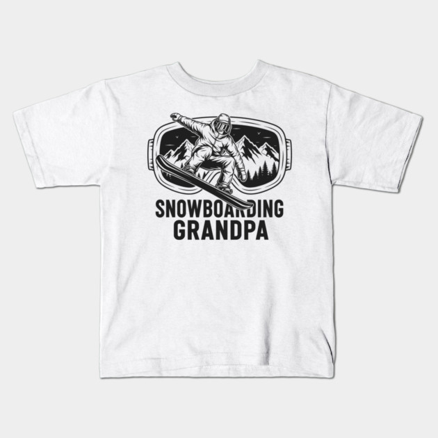 Snowboarding Grandpa Kids T-Shirt by enrynz