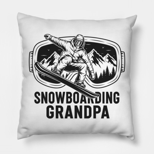 Snowboarding Grandpa Pillow by enrynz
