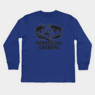 Snowboarding Grandpa Kids Long Sleeve T-Shirt