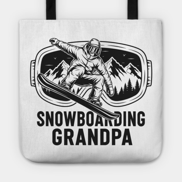 Snowboarding Grandpa Tote by enrynz