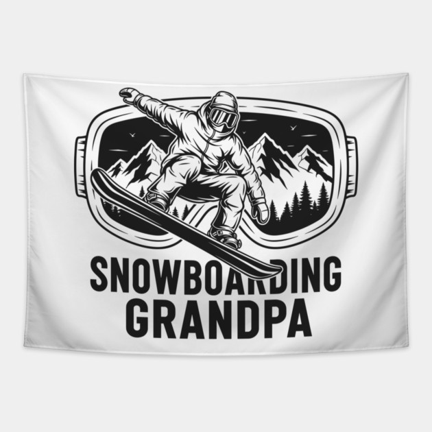 Snowboarding Grandpa Tapestry by enrynz