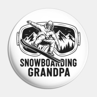 Snowboarding Grandpa Pin