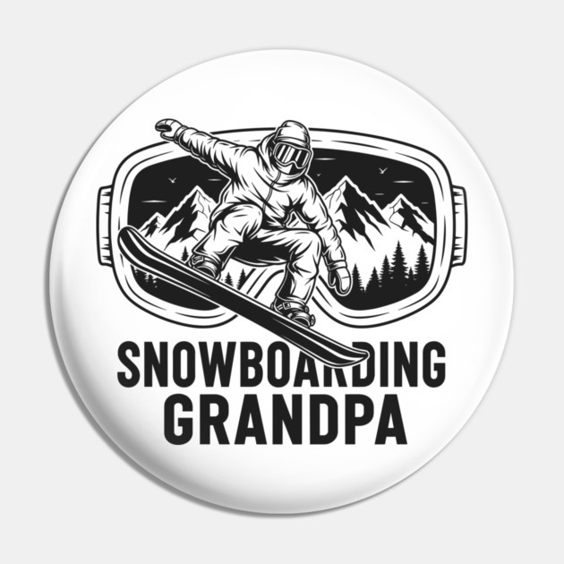 Snowboarding Grandpa Pin by enrynz