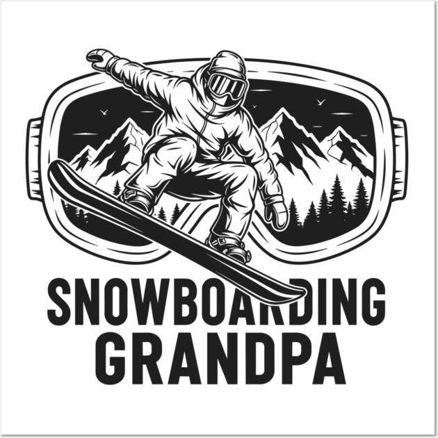 Snowboarding Grandpa Wall Art by enrynz