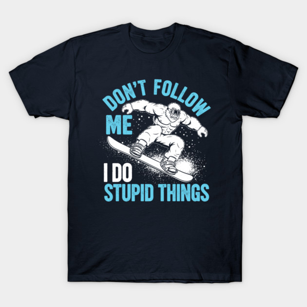 Funny Bigfoot Snowboarde T-Shirt by enrynz