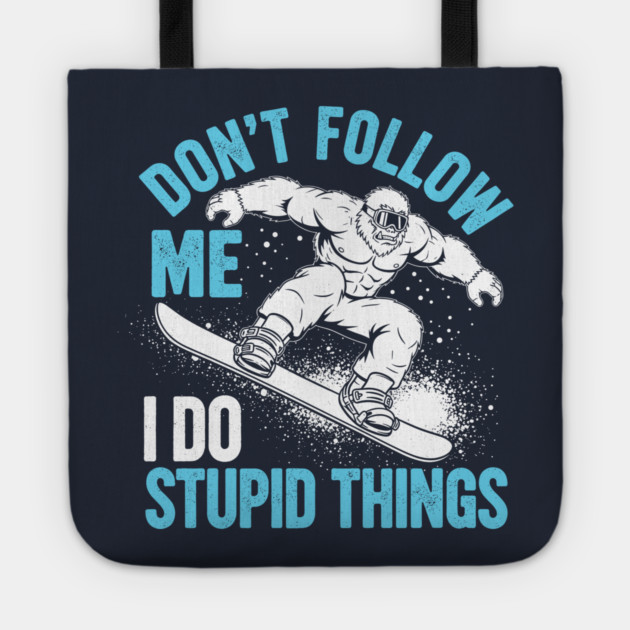 Funny Bigfoot Snowboarde Tote by enrynz