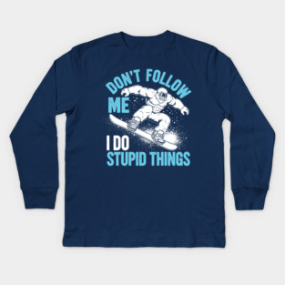 Funny Bigfoot Snowboarde Kids Long Sleeve T-Shirt