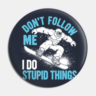 Funny Bigfoot Snowboarde Pin