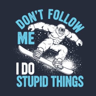 Funny Bigfoot Snowboarde T-Shirt