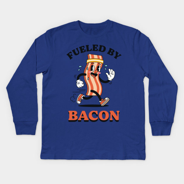 Fueled By Bacon Kids Long Sleeve T-Shirt by enrynz