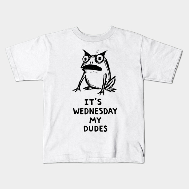 It Is Wednesday My Dudes Frog T-Shirt - Funny Meme Graphic Tee Kids T-Shirt by TurnEffect