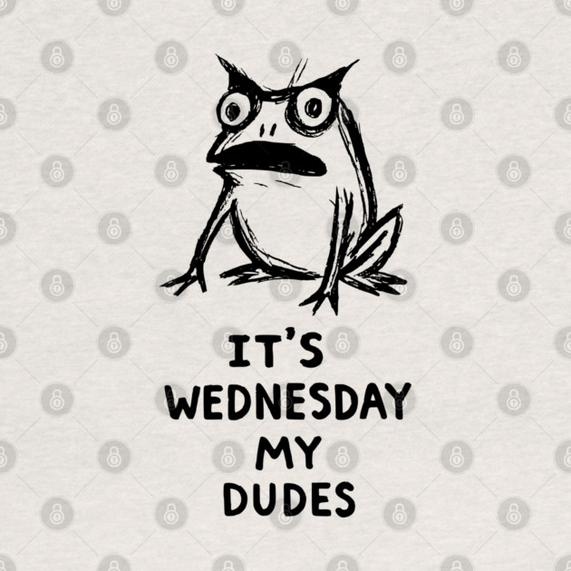 It Is Wednesday My Dudes Frog T-Shirt - Funny Meme Graphic Tee by TurnEffect