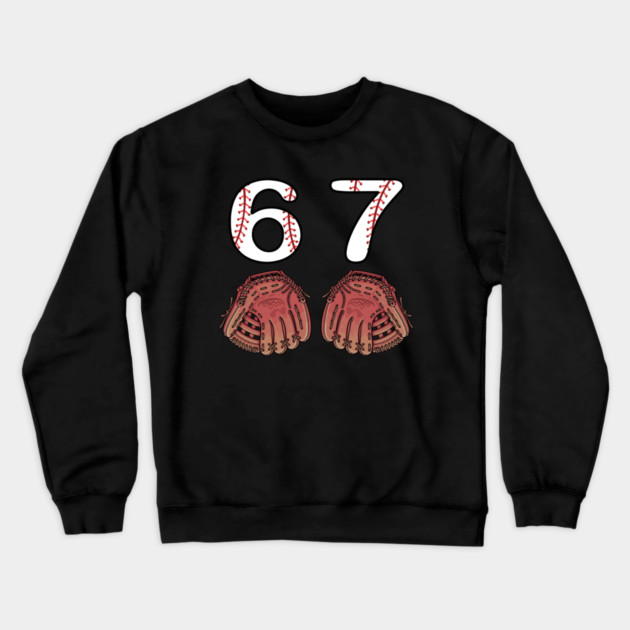 67 Baseball Crewneck Sweatshirt by Creatifly Graphic Tees