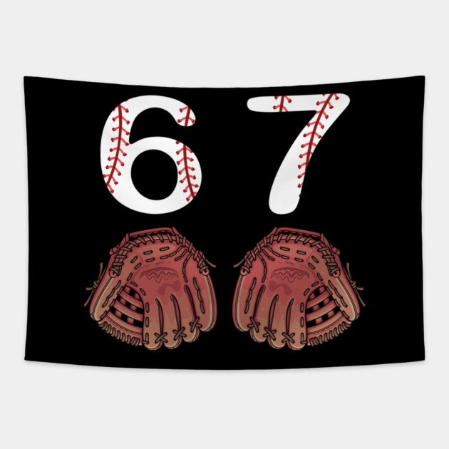 67 Baseball Tapestry by Creatifly Graphic Tees