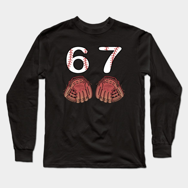 67 Baseball Long Sleeve T-Shirt by Creatifly Graphic Tees