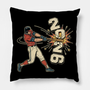 Baseball Hit The New Year 2026 Pillow