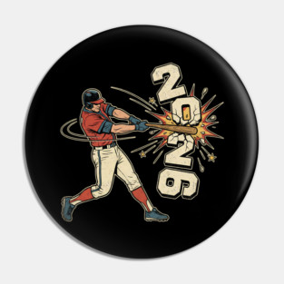 Baseball Hit The New Year 2026 Pin