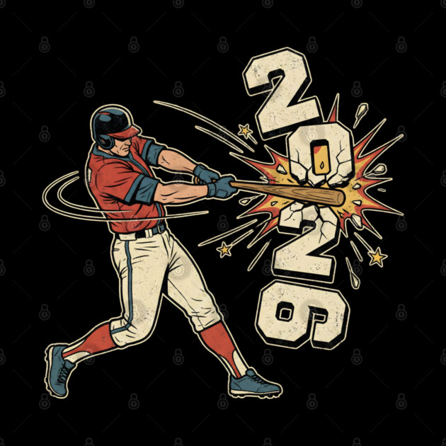 Baseball Hit The New Year 2026 by Creatifly Graphic Tees