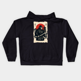 Bigfoot Sasquatch Samurai Katana, Japanese Mythical Warrior Kids Hoodie