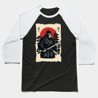 Bigfoot Sasquatch Samurai Katana, Japanese Mythical Warrior Baseball T-Shirt