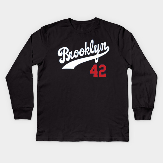 Brooklyn Dodgers 42 Kids Long Sleeve T-Shirt by Kelo