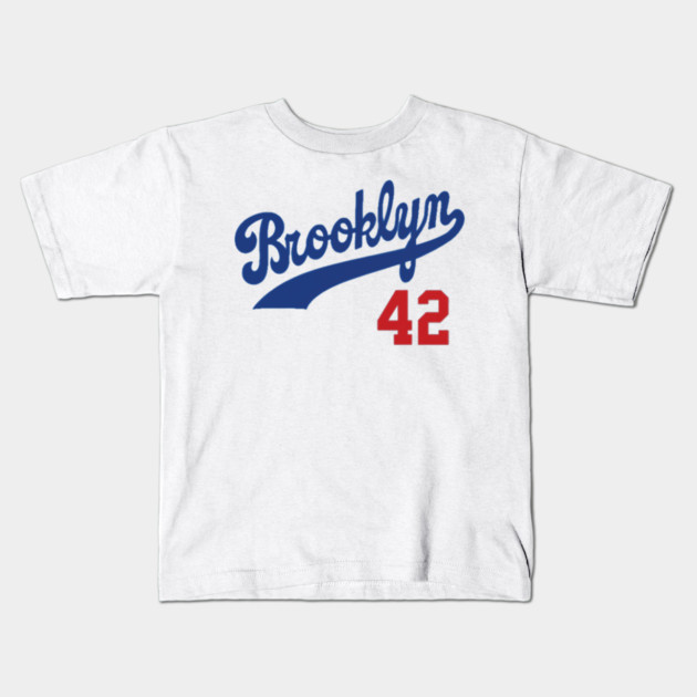 Brooklyn Dodgers 42 Kids T-Shirt by Kelo