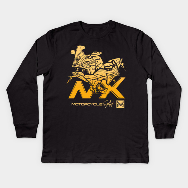 honda nx adventure motorcycle Kids Long Sleeve T-Shirt by monsalveautos