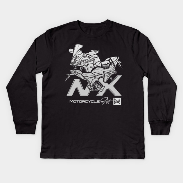 honda nx motorcycle Kids Long Sleeve T-Shirt by monsalveautos