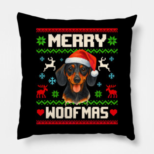 Dachshund Dog Christmas Pet Lover Xmas Pillow
