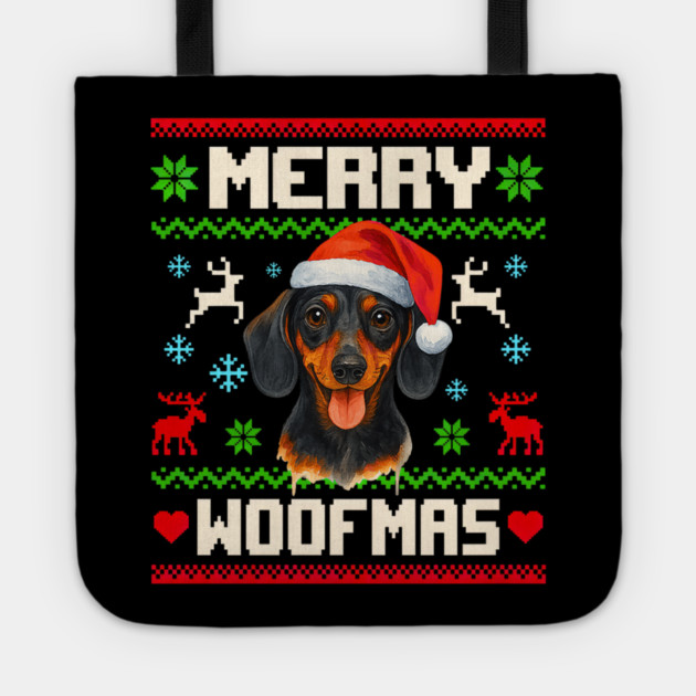 Dachshund Dog Christmas Pet Lover Xmas Tote by yangho