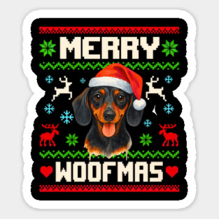 Dachshund Dog Christmas Pet Lover Xmas Sticker