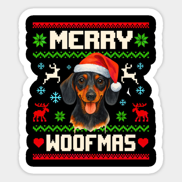 Dachshund Dog Christmas Pet Lover Xmas Sticker by yangho