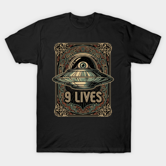 9 Lives UFO Ornament T-Shirt by Xsmile Xstd