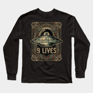 9 Lives UFO Ornament Long Sleeve T-Shirt