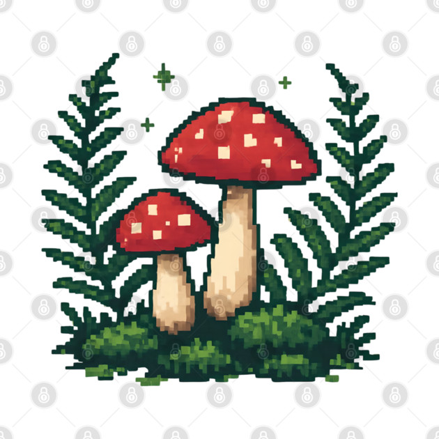 Pixel Mushrooms - Fun Y2K by Midsummer Dream House