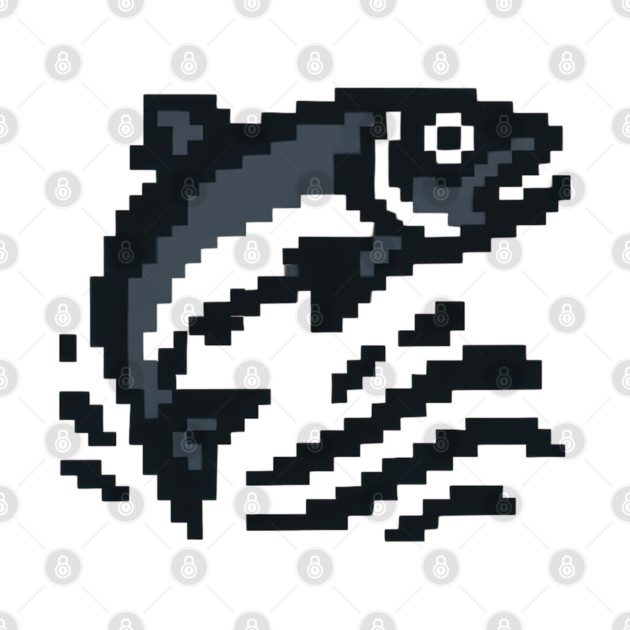 Salmon Fish - Pixelated Wilderness by Midsummer Dream House
