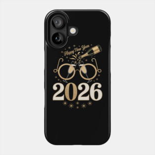 2026 Eyeglasses for New Year’s Eve Party Funny Party Glasses Phone Case