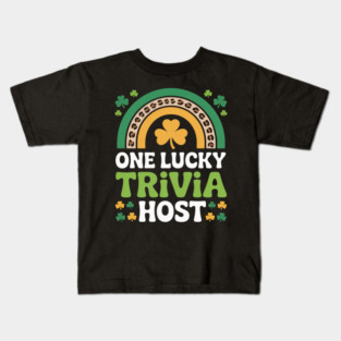 One Lucky Shamrock Trivia Host St Patricks Day-Photoroom Kids T-Shirt
