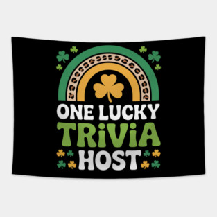 One Lucky Shamrock Trivia Host St Patricks Day-Photoroom Tapestry
