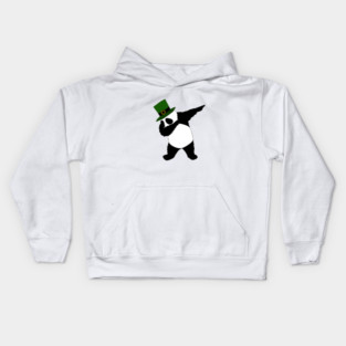 st patricks day Panda Dab Dabbing Funny Animal Kids Hoodie